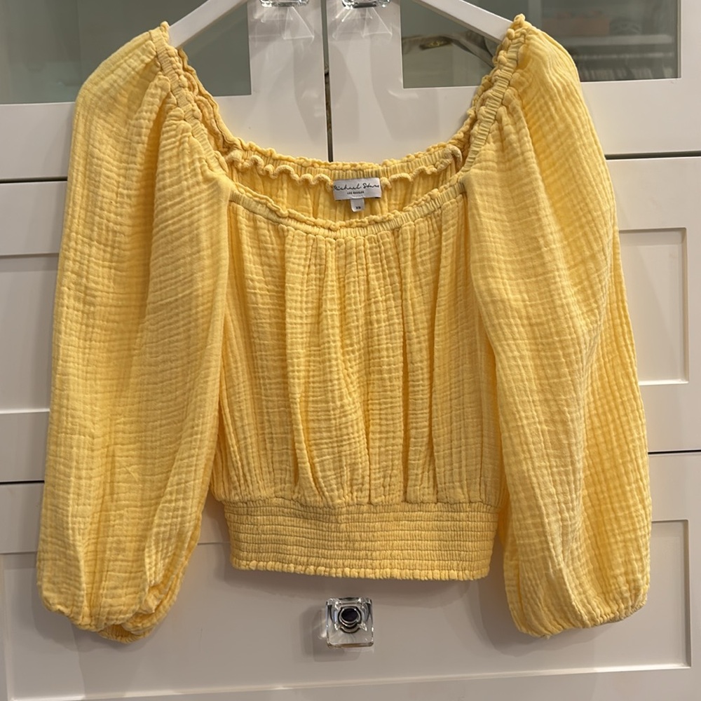 Michael Stars Kate Smocked Top XS - Picture 2 of 5